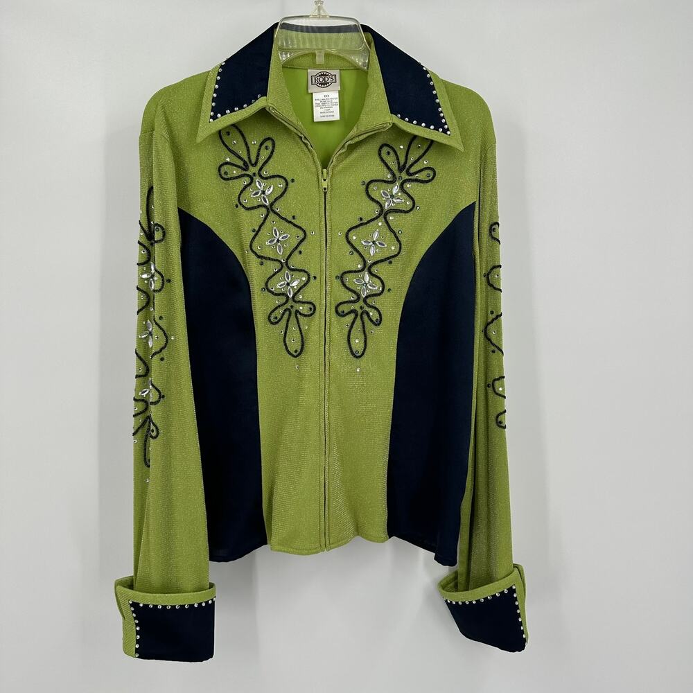 Embellished Green and Black Jacket